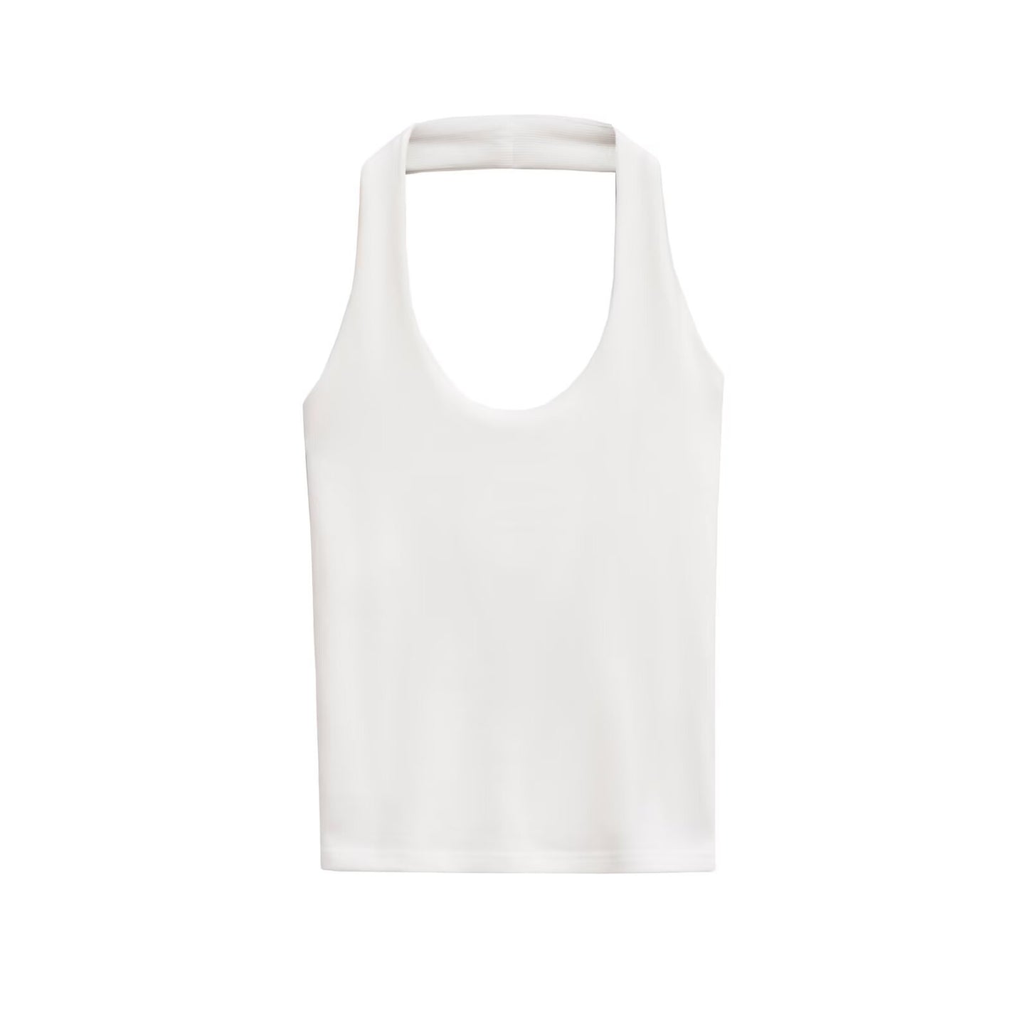 Fashion Hanging Collar Slim Fit Backless All-matching Top