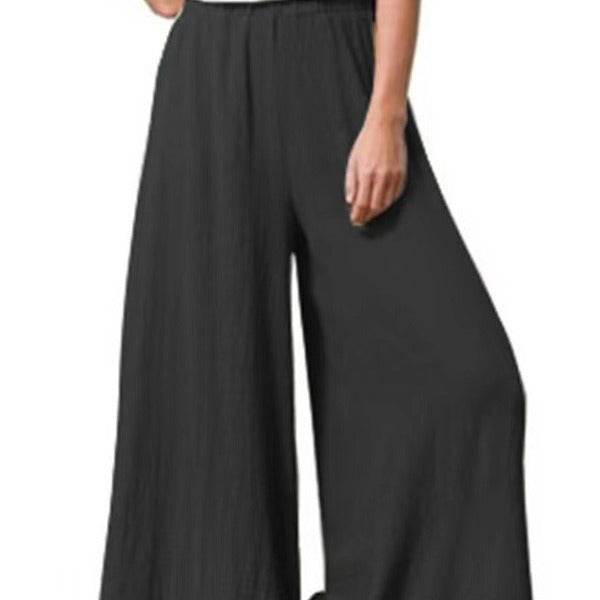 Women's Cotton And Linen Loose Wide-leg Pants Oversized Casual Trousers - G-daat