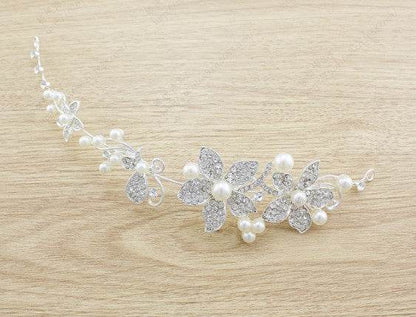 Butterfly Bridal Jewelry Set Chain Pearl Jewelry Three Piece Bridal Soft Chain Headdress Bridal Jewelry Set - G-daat