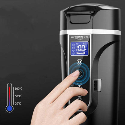 Portable Car Bottle Smart Touch Digital Display Insulated Cup Home Traveling Heating Cup Water Bottle - G-daat