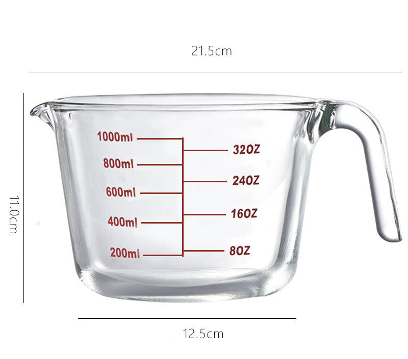 Anchor Hocking 1 Litre Glass Measuring Jug. Measures in Oz Pints & Ml