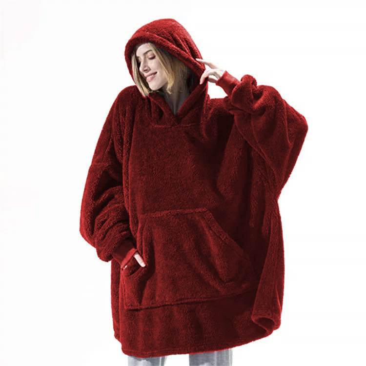 Oversized Hoodie Blanket - Comfortable Wearable Fleece with Big Pocket - G-daat
