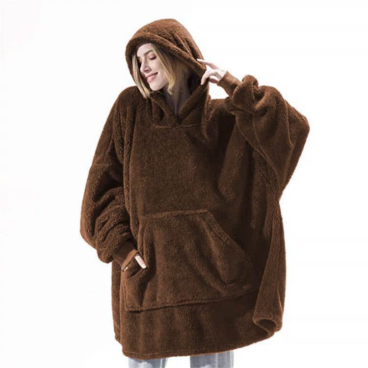 Oversized Hoodie Blanket - Comfortable Wearable Fleece with Big Pocket - G-daat