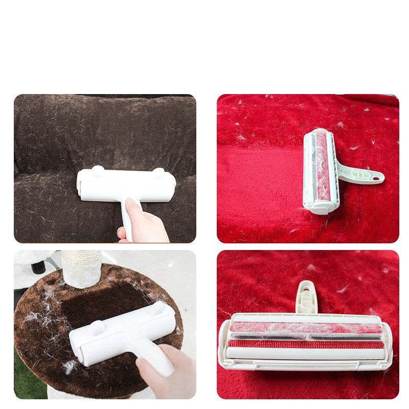 2-Way Pet Hair Remover Roller Lint Remove Brush Dog Cat Hair Clothes Carpet Cleaning Brush Fuzz Shaver - G-daat