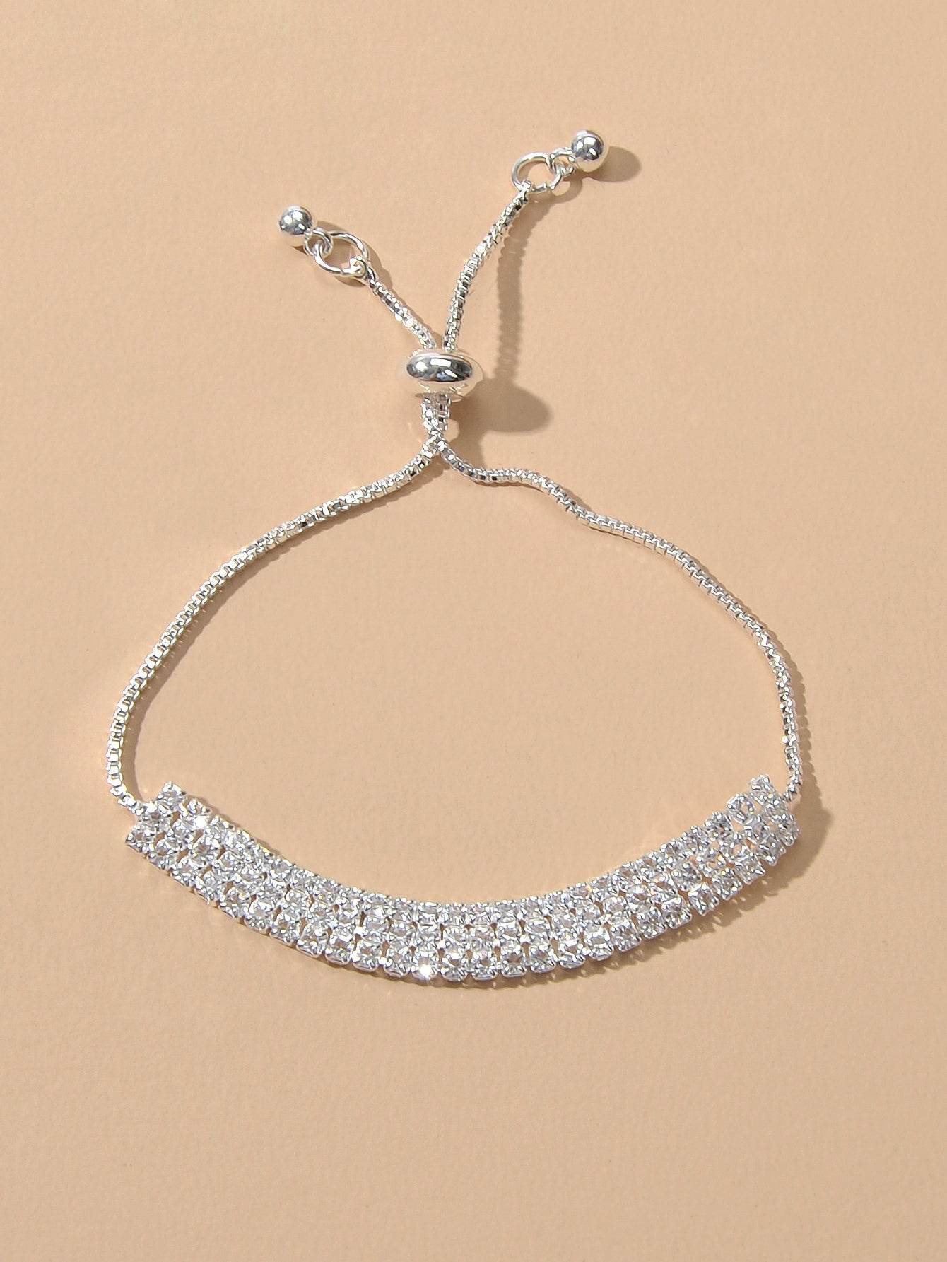 Classic Brilliant Rhinestone Adjustable Slider Tennis Bracelet Party Jewellery - G-daat