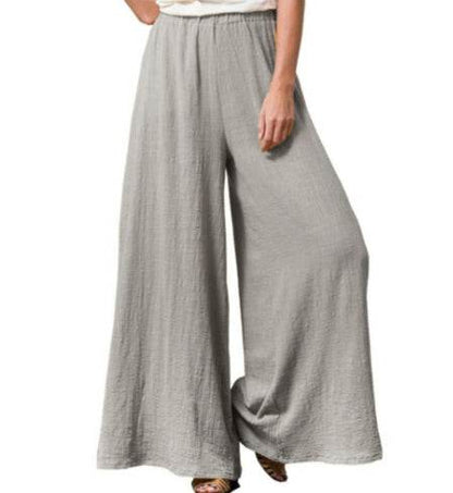 Women's Cotton And Linen Loose Wide-leg Pants Oversized Casual Trousers - G-daat