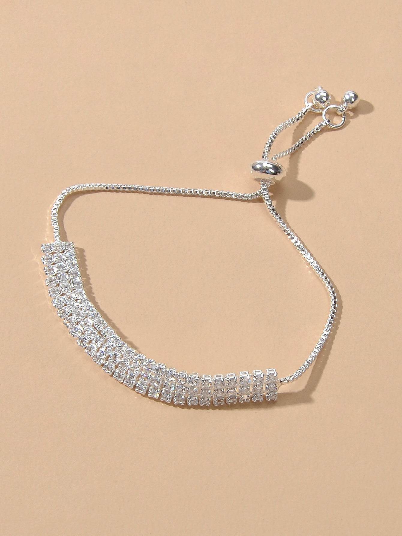 Classic Brilliant Rhinestone Adjustable Slider Tennis Bracelet Party Jewellery - G-daat