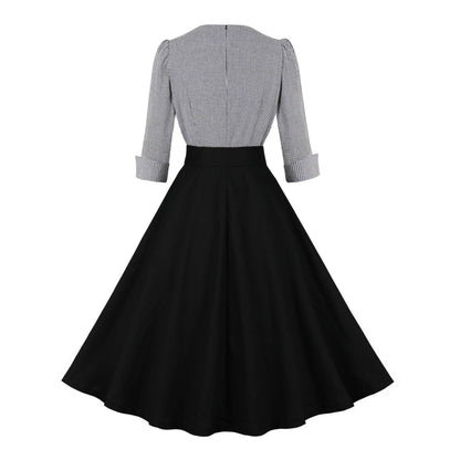 Elegant Retro Large Swing Women's Dress Cotton - G-daat