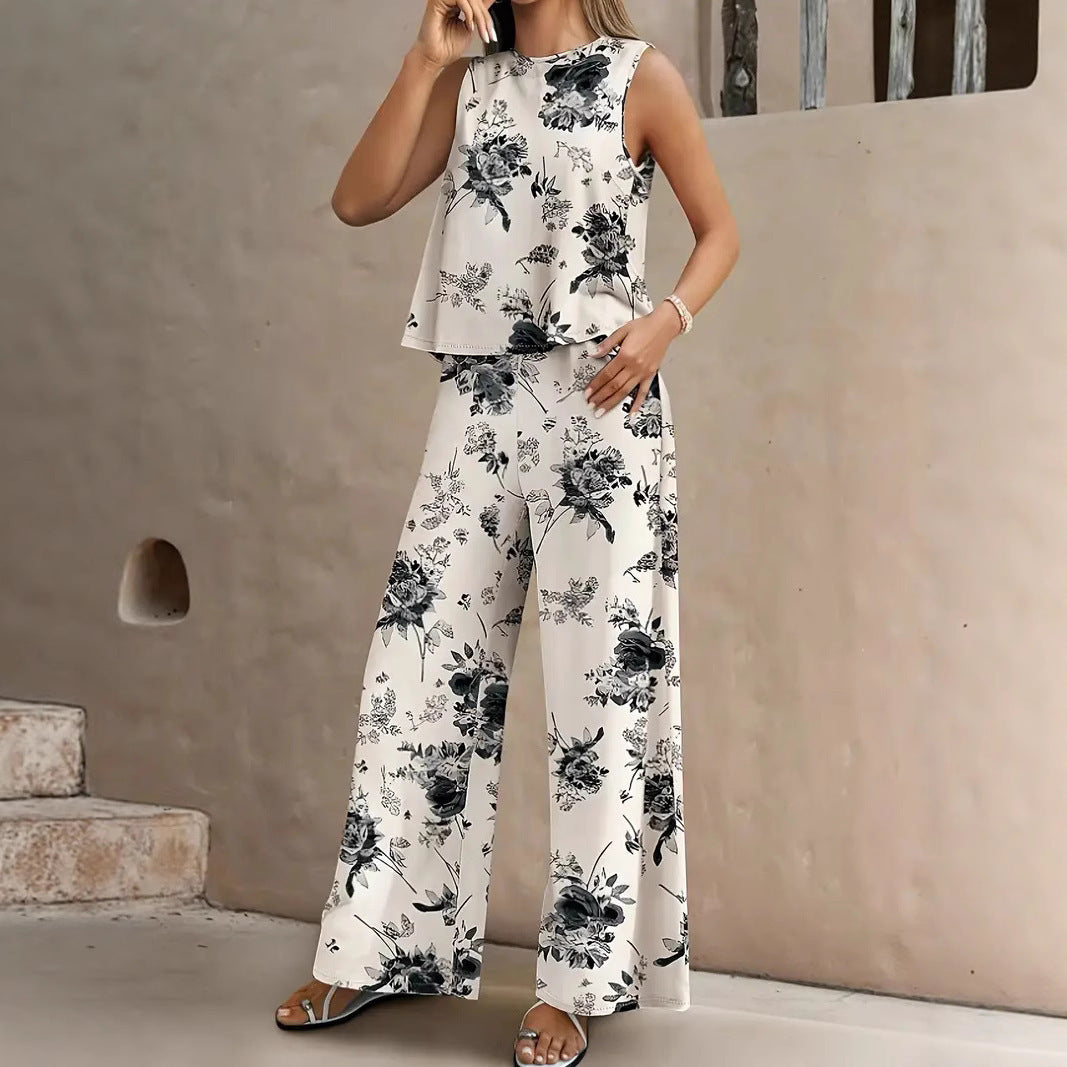 Women's Digital Printing Jerkin Trousers