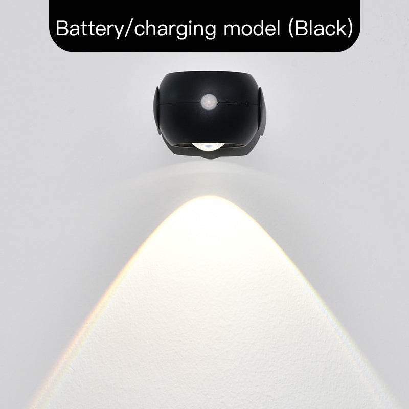 Adjustable Angle Human Sensing Light, Wireless Sunset Light, Indoor Spotlight, Corridor, Living Room Wall Light, Rechargeable And Installed Dry Battery - G-daat