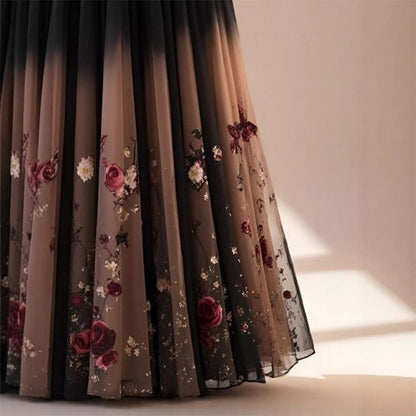 Flab Hiding Gentle Sweet Printed Skirt For Women