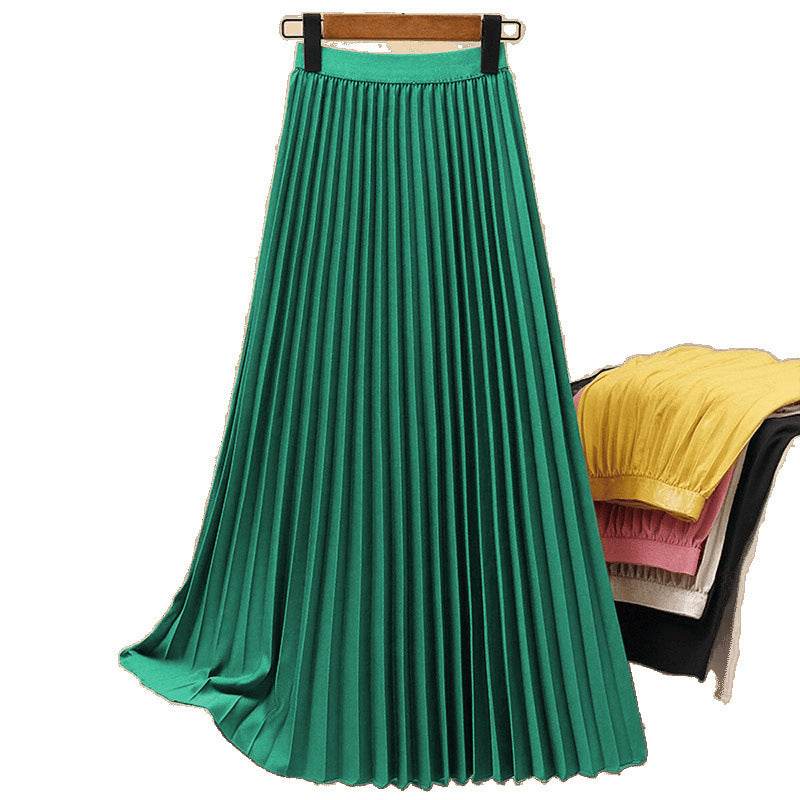 Women's Solid Color Fashion Pleated High Waist Pleated Skirt - G-daat
