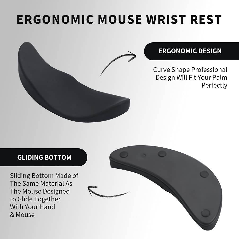 Ergonomic Mouse Wrist Rest Mouse Pads Silicon Gel Non-Slip Streamline Wrist Rest Support Mat Computer Mouse Pad For Office Gaming PC Accessories - G-daat