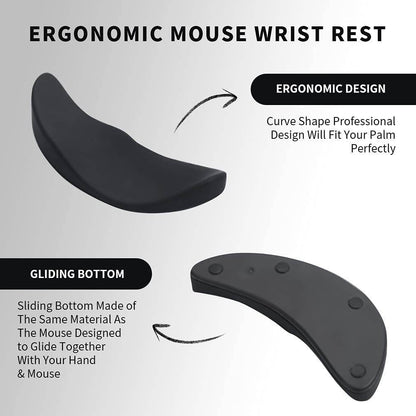 Ergonomic Mouse Wrist Rest Mouse Pads Silicon Gel Non-Slip Streamline Wrist Rest Support Mat Computer Mouse Pad For Office Gaming PC Accessories - G-daat