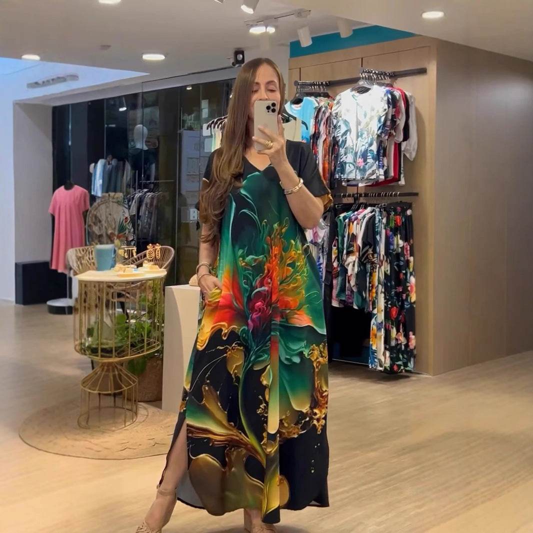 European And American Printing Dress Loose - G-daat