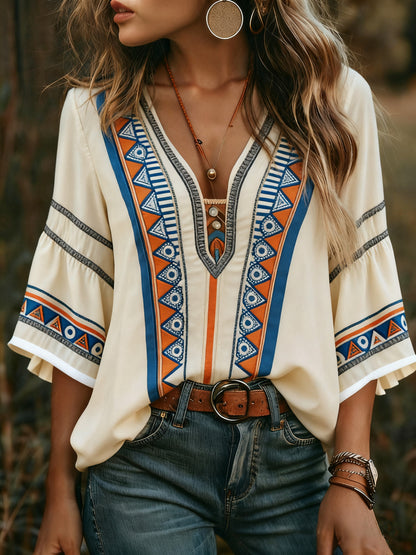 Women's Bohemian Retro Floral T-Shirt