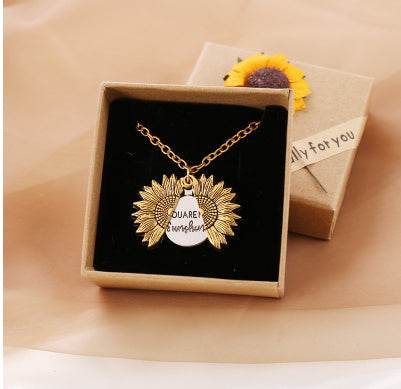 You Are My Sunshine Sunflower Necklace Women Men - G-daat