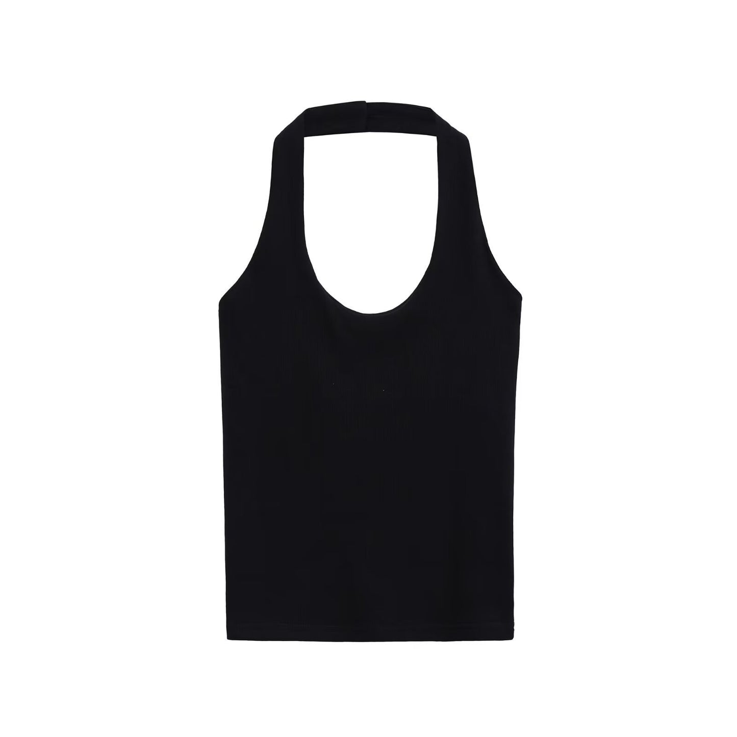 Fashion Hanging Collar Slim Fit Backless All-matching Top