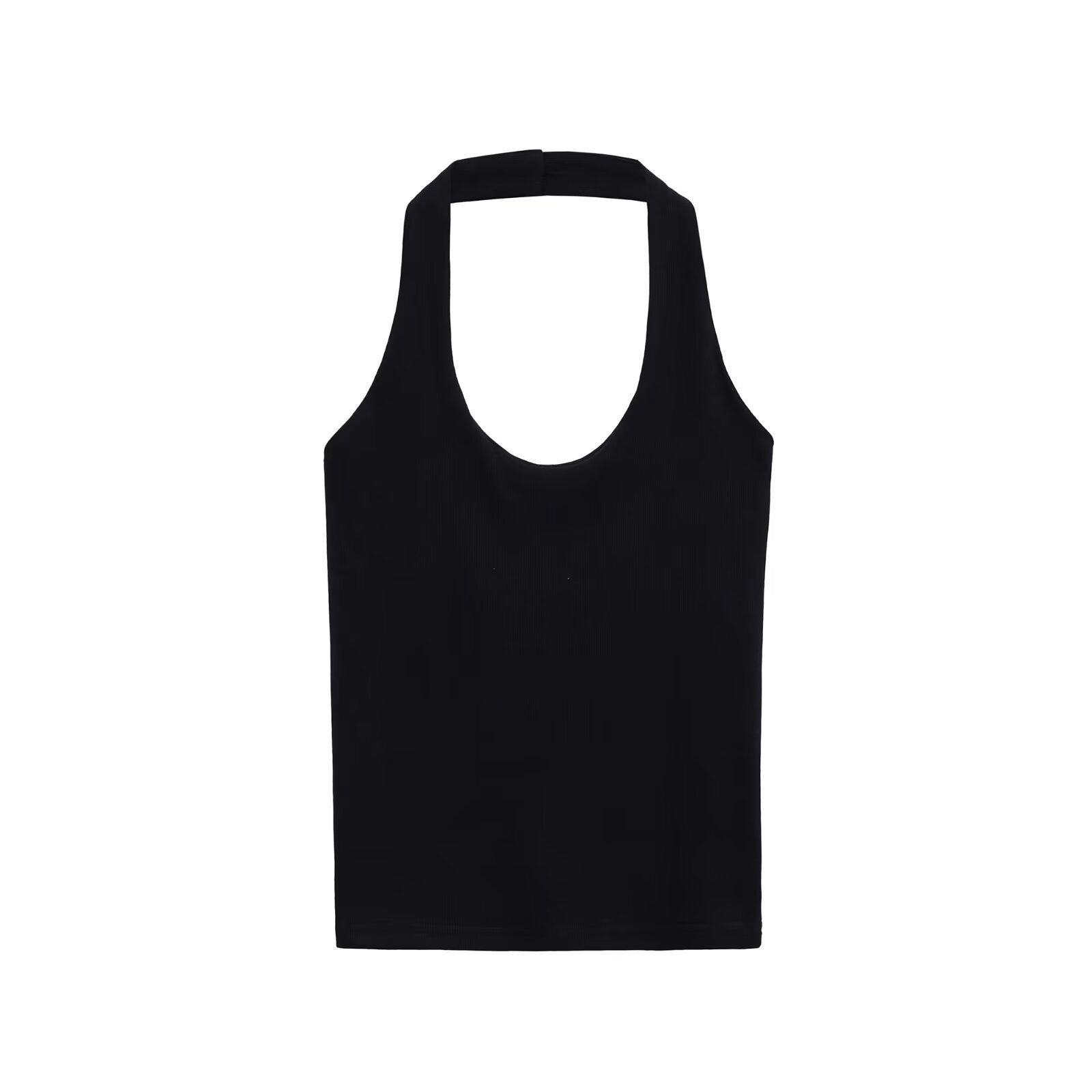 Fashion Hanging Collar Slim Fit Backless All-matching Top