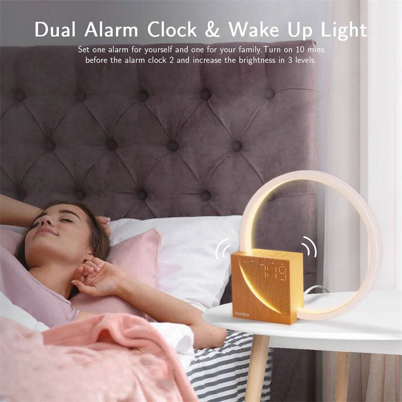 Bedside Lamp Touch Table Lamp With Natural Sounds, Desk Lamp With Alarm Clock, Touch Control 3 Levels Brightness Home Decor - G-daat