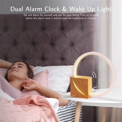 Bedside Lamp Touch Table Lamp With Natural Sounds, Desk Lamp With Alarm Clock, Touch Control 3 Levels Brightness Home Decor - G-daat