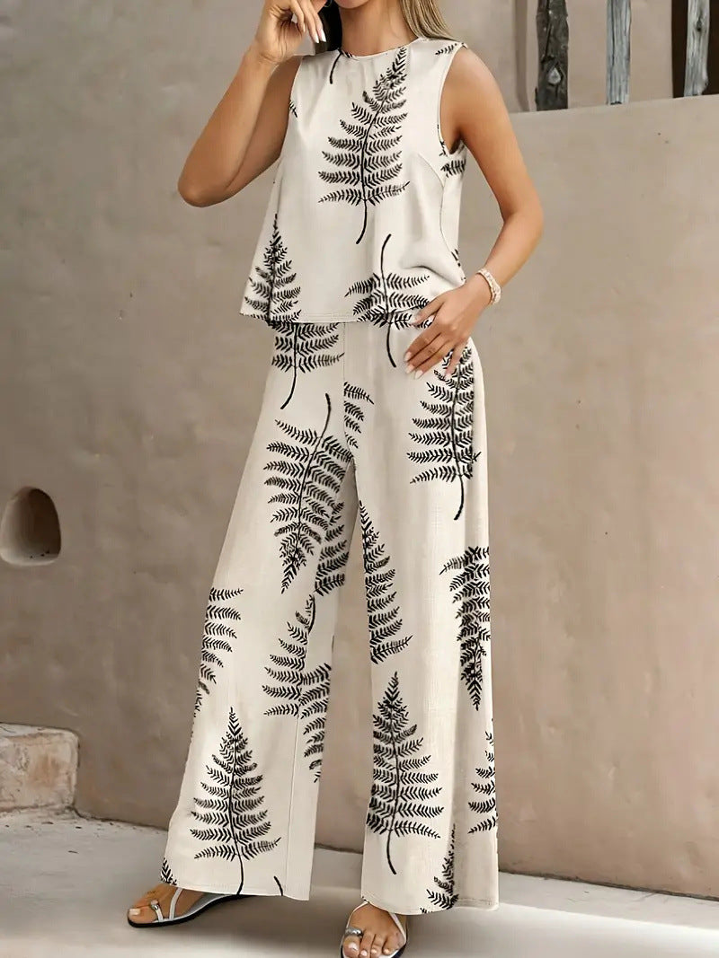 Women's Digital Printing Jerkin Trousers