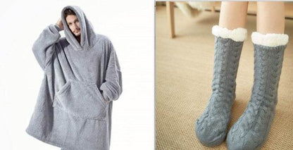 Oversized Hoodie Blanket - Comfortable Wearable Fleece with Big Pocket - G-daat