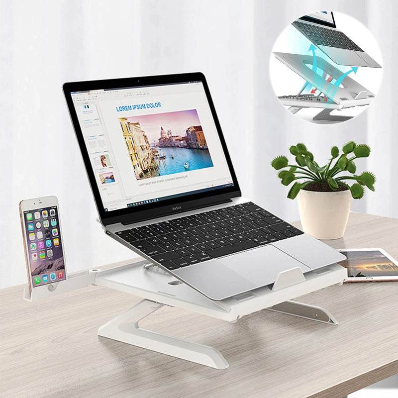 New Laptop Stand Multifunctional Folding Lift Portable Laptop Stand Monitor Increase Rack Aluminum Alloy Base - G-daat