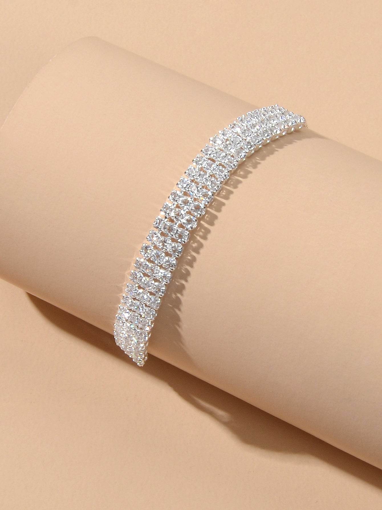 Classic Brilliant Rhinestone Adjustable Slider Tennis Bracelet Party Jewellery - G-daat
