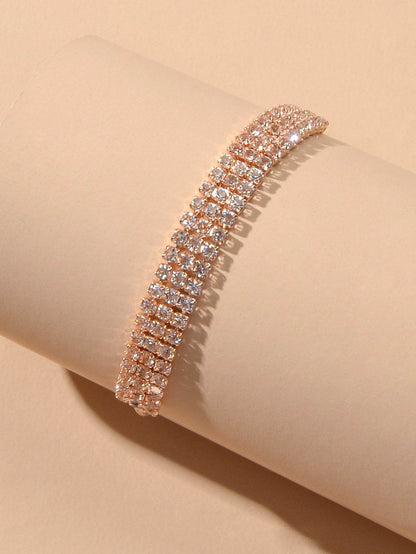 Classic Brilliant Rhinestone Adjustable Slider Tennis Bracelet Party Jewellery - G-daat