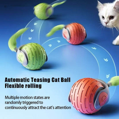 Interactive Cat Toy Ball - USB Rechargeable Auto Rolling Ball - G-daat