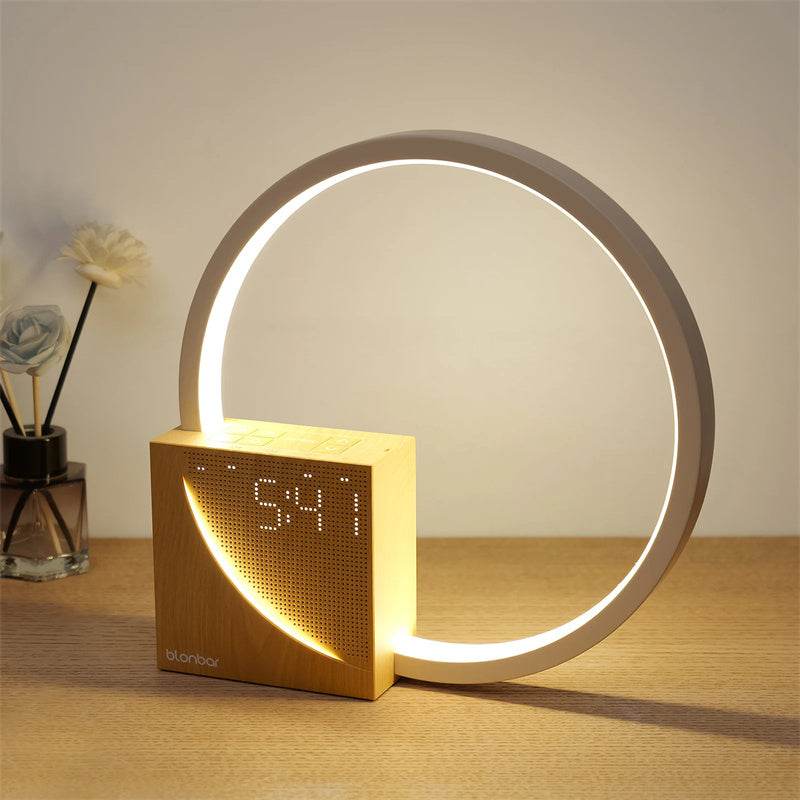 Bedside Lamp Touch Table Lamp With Natural Sounds, Desk Lamp With Alarm Clock, Touch Control 3 Levels Brightness Home Decor - G-daat