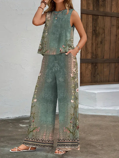 Women's Digital Printing Jerkin Trousers