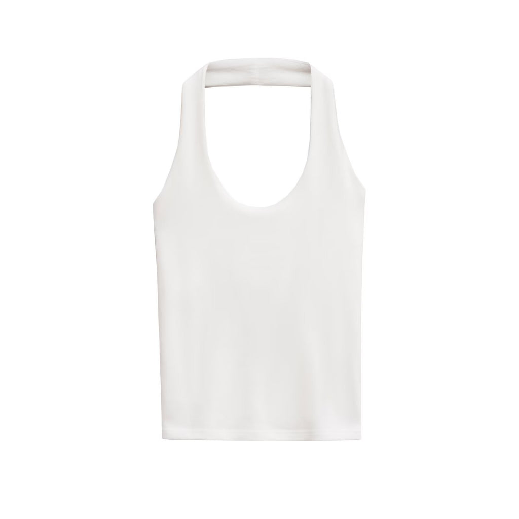 Fashion Hanging Collar Slim Fit Backless All-matching Top