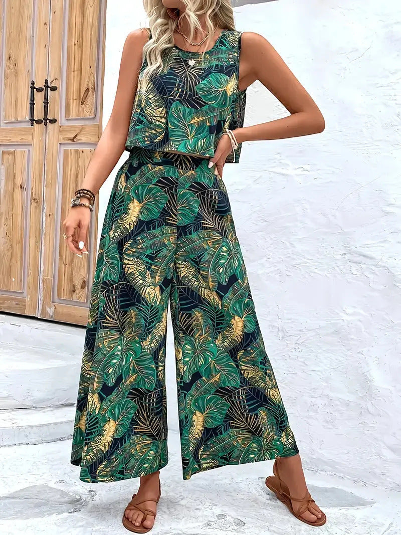 Women's Digital Printing Jerkin Trousers