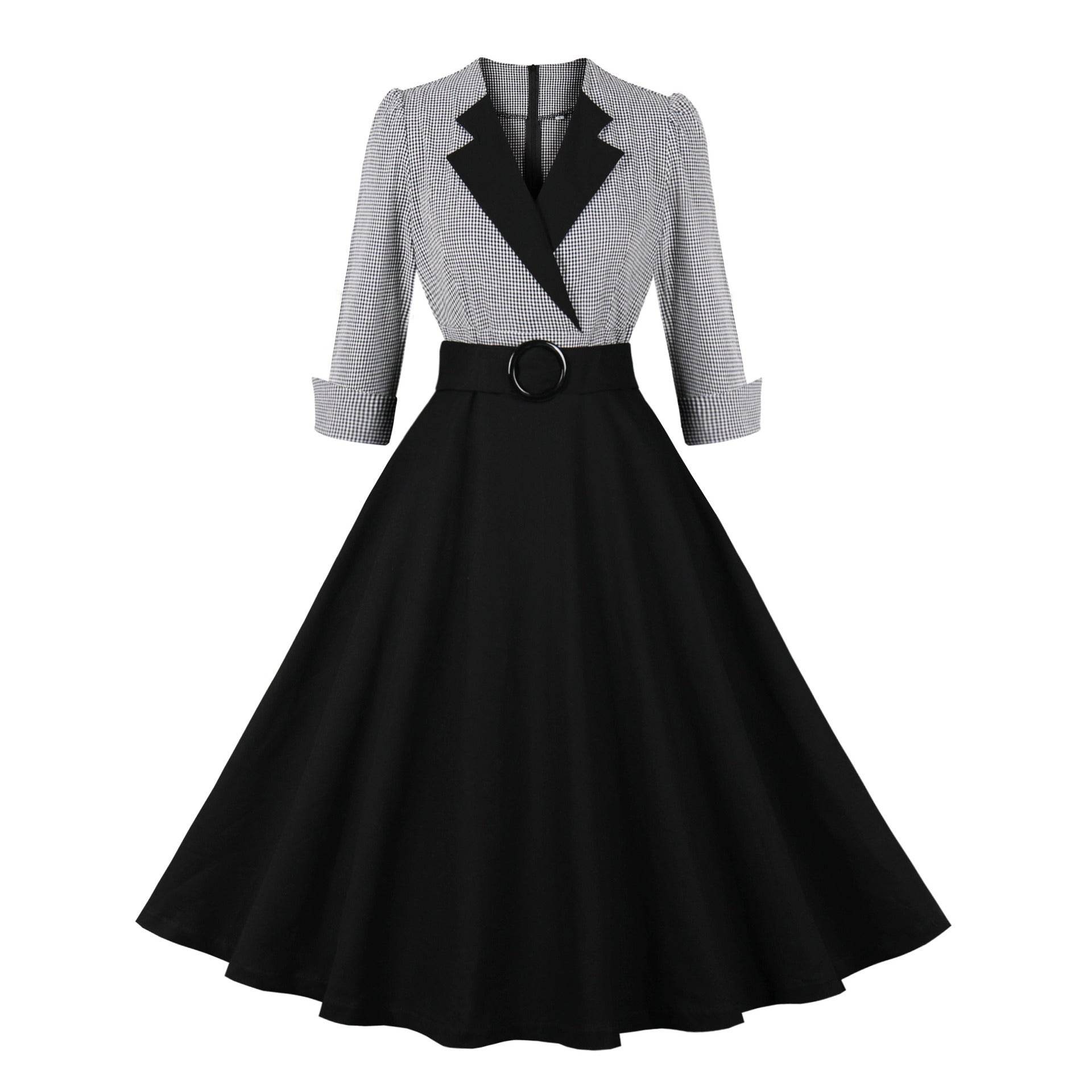 Elegant Retro Large Swing Women's Dress Cotton - G-daat