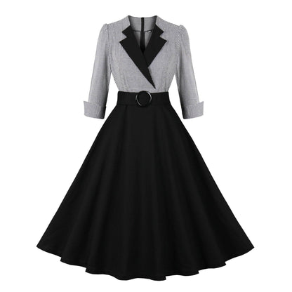 Elegant Retro Large Swing Women's Dress Cotton - G-daat