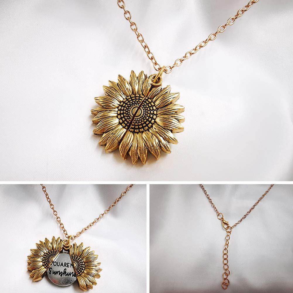 You Are My Sunshine Sunflower Necklace Women Men - G-daat