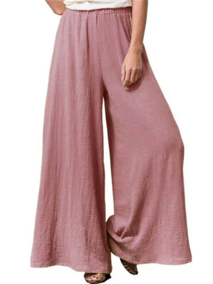 Women's Cotton And Linen Loose Wide-leg Pants Oversized Casual Trousers - G-daat