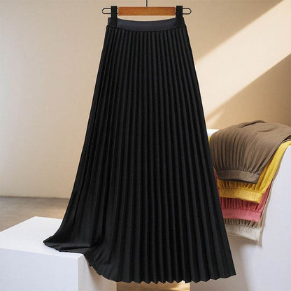Women's Solid Color Fashion Pleated High Waist Pleated Skirt - G-daat
