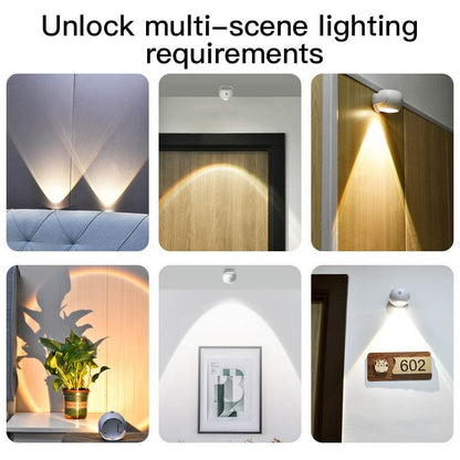 Adjustable Angle Human Sensing Light, Wireless Sunset Light, Indoor Spotlight, Corridor, Living Room Wall Light, Rechargeable And Installed Dry Battery - G-daat