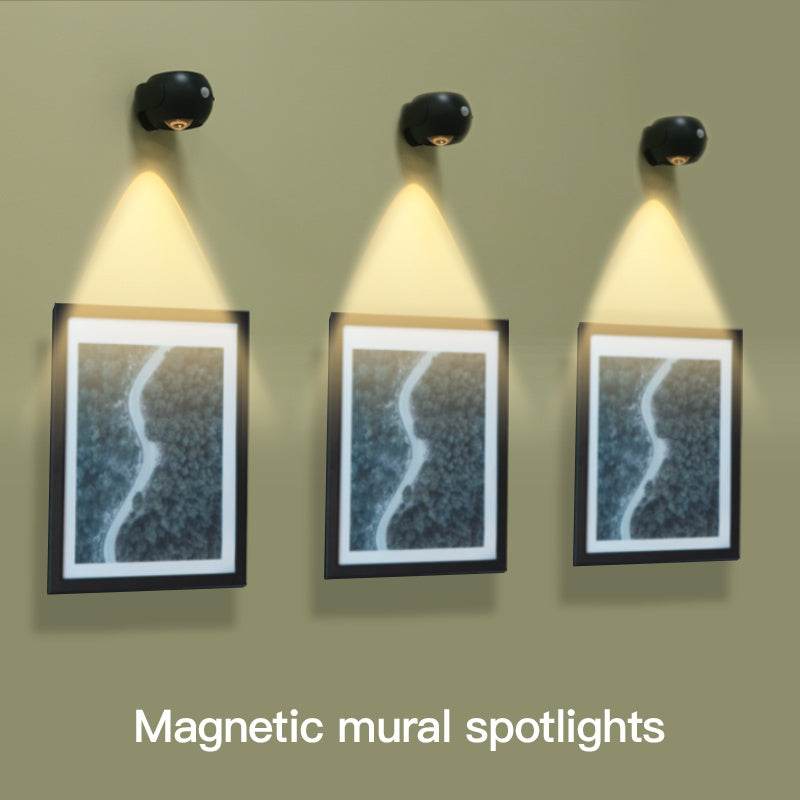 Adjustable Angle Human Sensing Light, Wireless Sunset Light, Indoor Spotlight, Corridor, Living Room Wall Light, Rechargeable And Installed Dry Battery - G-daat