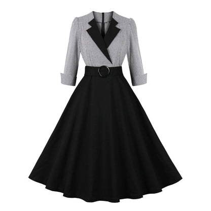Elegant Retro Large Swing Women's Dress Cotton - G-daat