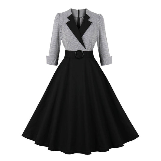 Elegant Retro Large Swing Women's Dress Cotton - G-daat