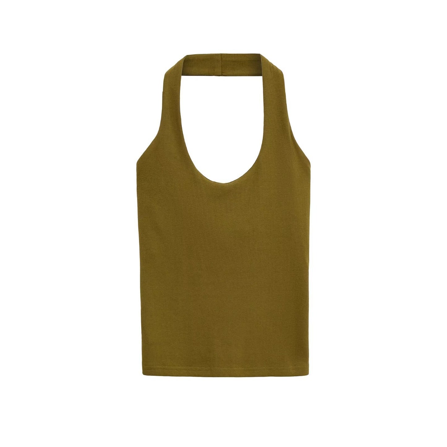 Fashion Hanging Collar Slim Fit Backless All-matching Top