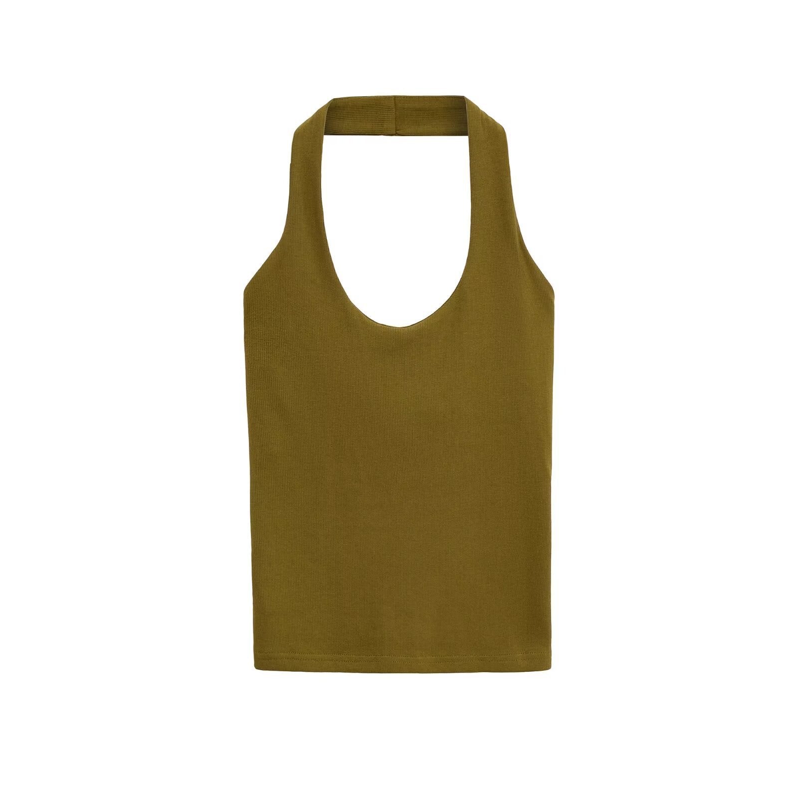 Fashion Hanging Collar Slim Fit Backless All-matching Top