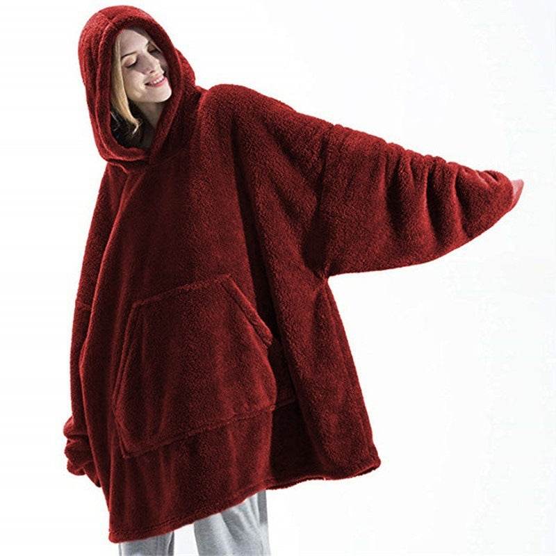 Oversized Hoodie Blanket - Comfortable Wearable Fleece with Big Pocket - G-daat