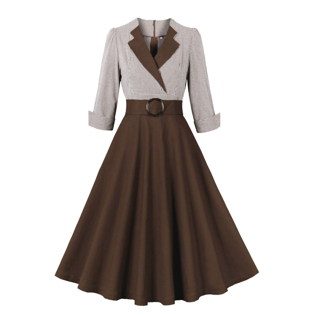 Elegant Retro Large Swing Women's Dress Cotton - G-daat