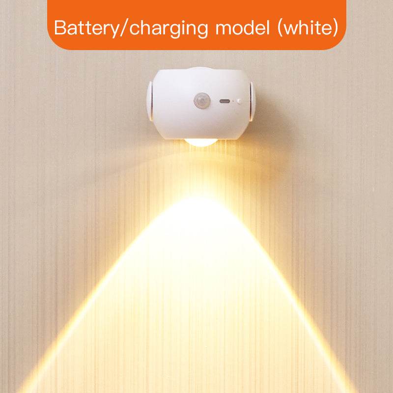 Adjustable Angle Human Sensing Light, Wireless Sunset Light, Indoor Spotlight, Corridor, Living Room Wall Light, Rechargeable And Installed Dry Battery - G-daat