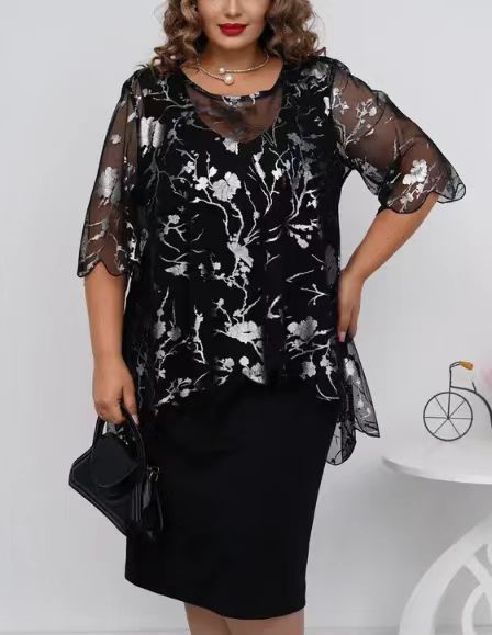 European And American New Print Women's Chiffon Dress